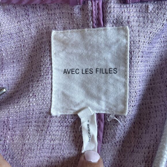 Avec Les Filles Anthropologie Pink Military Zip Up/button Up Jacket Size XS - Picture 11 of 11